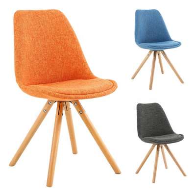 Hot Sale European Style Orange Armless Vintage Dining Chair with Cushion