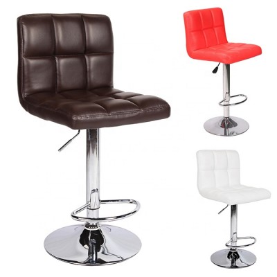 Design Adjustable Swivel Barstools Bar Stool 2 Black PU Leather