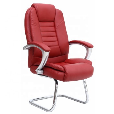 Stainless Steel Frame Leather Office Conference Room Chairs with Armrest