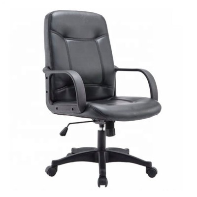 Anji Discount Low Cost Black Leather Desk Cadeiras Waiting Chair for Office